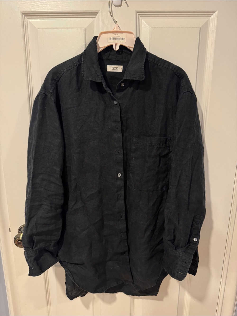 AYR The Deeper End - Black Linen Shirt Jacket - Button-Up Lightweight